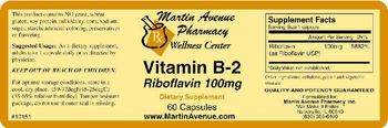 Martin Avenue Pharmacy Vitamin B-2 Riboflavin 100mg - supplement
