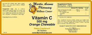 Martin Avenue Pharmacy Vitamin C 500 mg Orange Chewable - supplement