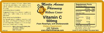 Martin Avenue Pharmacy Vitamin C 500mg From Rosehips, With Bioflavonoids - supplement