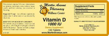 Martin Avenue Pharmacy Vitamin D 1000 IU - supplement