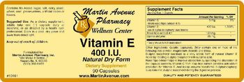 Martin Avenue Pharmacy Vitamin E 400 IU - supplement