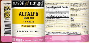 Mason Natural Alfalfa 650 mg - supplement
