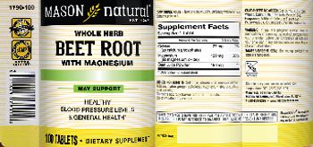 Mason Natural Beet Root with Magnesium - supplement