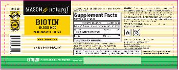 Mason Natural Biotin 10,000 mcg Plus Keratin 100 mg - supplement