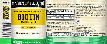 Mason Natural Biotin 2,000 mcg - supplement