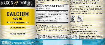 Mason Natural Calcium 600 mg Plus Vitamin D3 - supplement