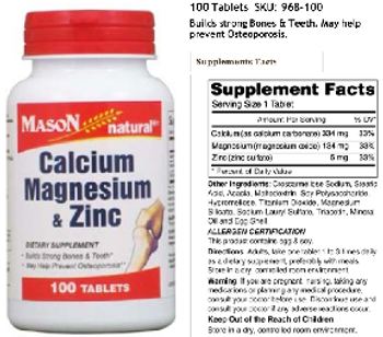 Mason Natural Calcium Magnesium & Zinc - supplement