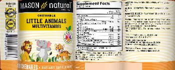 Mason Natural Chewable Little Animals Multivitamins Fruity Flavors - supplement