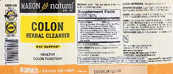 Mason Natural Colon Herbal Cleanser - supplement