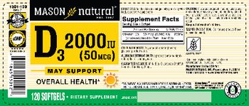 Mason Natural D3 2000 IU (50 mcg) - supplement