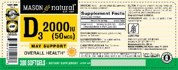 Mason Natural D3 2000 IU (50 mcg) - supplement