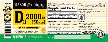 Mason Natural D3 2000 IU (50 mcg) - supplement