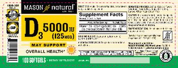Mason Natural D3 5000 IU (125 mcg) - supplement