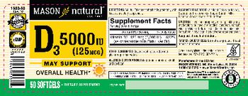 Mason Natural D3 5000 IU (125 mcg) - supplement