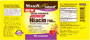 Mason Natural Extra Strength Flush-Free Niacin 750 mg - supplement