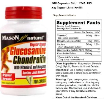 Mason Natural Glucosamine Chondroitin with Vitamin C and Manganese - supplement