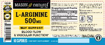 Mason Natural L-Arginine 500 mg - supplement