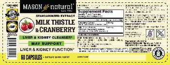 Mason Natural Milk Thistle & Cranberry - supplement