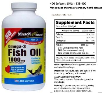 Mason Natural Omega-3 Fish Oil 1000 mg - supplement