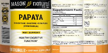 Mason Natural Papaya Digestive Enzyme Complex (Chewable) - supplement