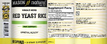Mason Natural Red Yeast Rice - supplement