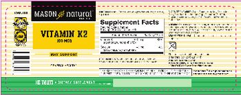Mason Natural Vitamin K2 100 mcg - supplement