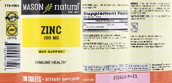 Mason Natural Zinc 100 mg - supplement
