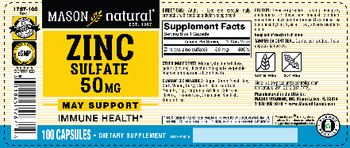Mason Natural Zinc Sulfate 50 mg - supplement