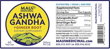 Maui Medicinal Ashwagandha + Ginger Root - supplement