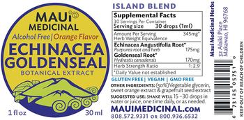 Maui Medicinal Echinacea Goldenseal Orange Flavor - supplement