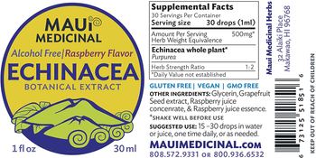 Maui Medicinal Echinacea Raspberry Flavor - supplement