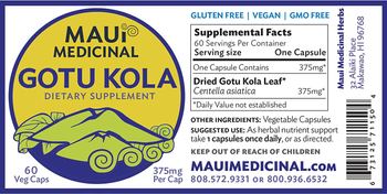 Maui Medicinal Gotu Kola 375 mg - supplement