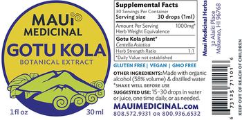 Maui Medicinal Gotu Kola - supplement