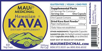 Maui Medicinal Hawaiian Kava 520 mg - supplement