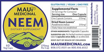 Maui Medicinal Neem - supplement