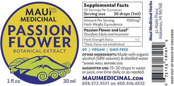 Maui Medicinal Passion Flower - supplement