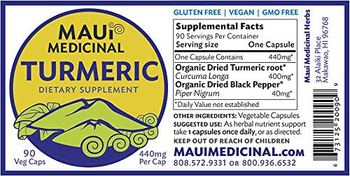 Maui Medicinal Turmeric - supplement
