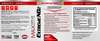 Max Drive Nutrition Extreme NO2 - supplement