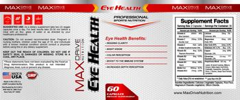 Max Drive Nutrition Eye Health - supplement