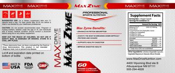Max Drive Nutrition Max Zyme - supplement