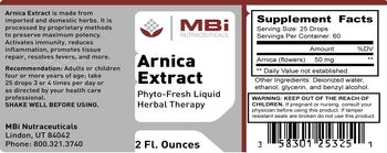 MBi Nutraceuticals Arnica Extract - phytofresh liquid herbal therapy