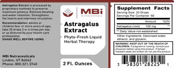 MBi Nutraceuticals Astragalus extract - phytofresh liquid herbal therapy