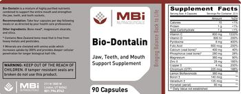 MBi Nutraceuticals Bio-Dontalin - jaw teeth and mouth support supplement