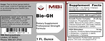 MBi Nutraceuticals Bio-GH - supplement