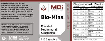 MBi Nutraceuticals Bio-Mins - chelated multimineral supplement