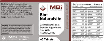 MBi Nutraceuticals Bio-Naturalvite - optimal nutritional support supplement