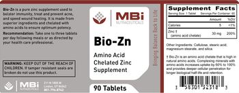 MBi Nutraceuticals Bio-Zn - amino acid chelated zinc supplement