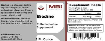 MBi Nutraceuticals Biodine - colloidal iodine supplement