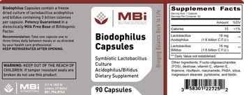 MBi Nutraceuticals Biodophilus Capsules - supplement