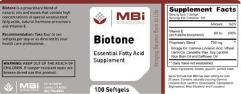 MBi Nutraceuticals Biotone - essential fatty acid supplement